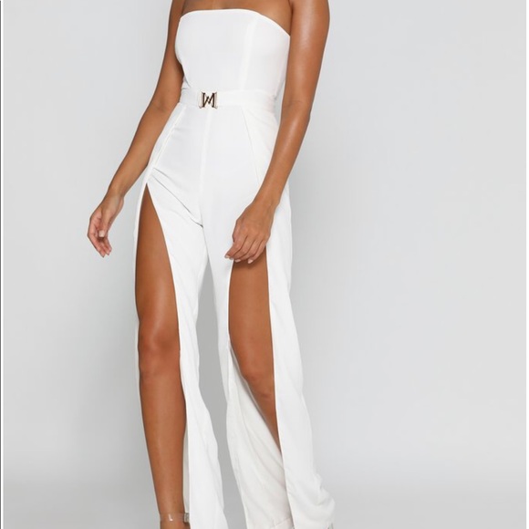meshki white jumpsuit